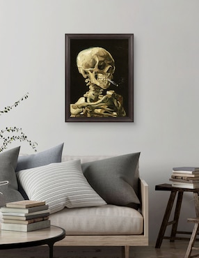 Cuadro decorativo Calavera con cigarrillo encendido de Vincent Van Gogh técnica mixta Cuadros Jr