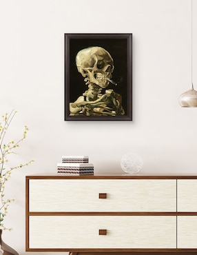 Cuadro decorativo Calavera con cigarrillo encendido de Vincent Van Gogh técnica mixta Cuadros Jr