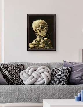 Cuadro decorativo Calavera con cigarrillo encendido de Vincent Van Gogh técnica mixta Cuadros Jr