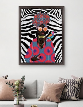 Cuadro decorativo Reina moderna con turbante 2 de Nikki Chu técnica mixta Cuadros Jr