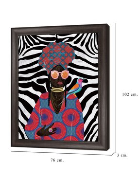 Cuadro decorativo Reina moderna con turbante 2 de Nikki Chu técnica mixta Cuadros Jr