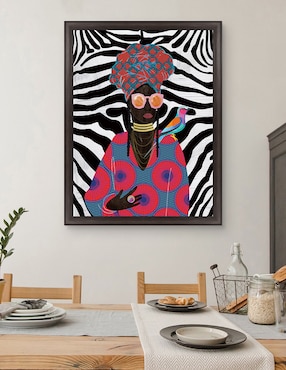 Cuadro decorativo Reina moderna con turbante 2 de Nikki Chu técnica mixta Cuadros Jr