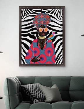Cuadro decorativo Reina moderna con turbante 2 de Nikki Chu técnica mixta Cuadros Jr