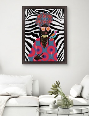 Cuadro decorativo Reina moderna con turbante 2 de Nikki Chu técnica mixta Cuadros Jr