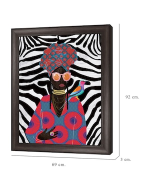 Cuadro decorativo Reina moderna con turbante 2 de Nikki Chu técnica mixta Cuadros Jr