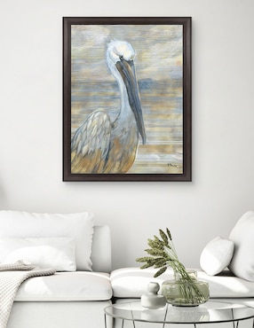 Cuadro decorativo Pelícano dorado y salado de Paul Brent técnica mixta Cuadros Jr