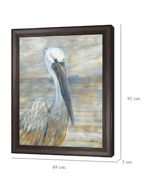 Cuadro decorativo Pelícano dorado y salado de Paul Brent técnica mixta Cuadros Jr
