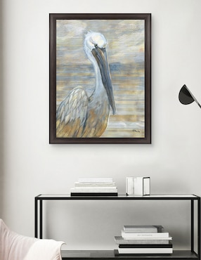 Cuadro decorativo Pelícano dorado y salado de Paul Brent técnica mixta Cuadros Jr