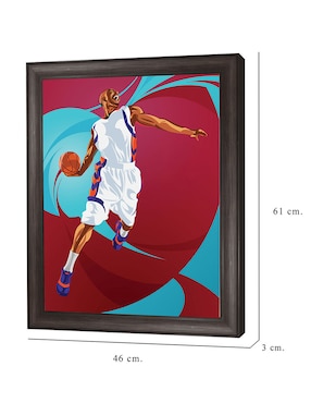 Cuadro decorativo enmarcado- clavada de baloncesto de nikita abakumov técnica mixta Cuadros Jr