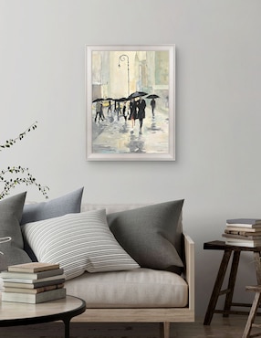 Cuadro decorativo Ciudad bajo la lluvia de Avery Tillmon técnica mixta Cuadros Jr