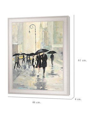 Cuadro decorativo Ciudad bajo la lluvia de Avery Tillmon técnica mixta Cuadros Jr