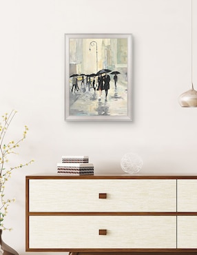 Cuadro decorativo Ciudad bajo la lluvia de Avery Tillmon técnica mixta Cuadros Jr