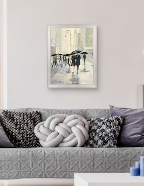 Cuadro decorativo Ciudad bajo la lluvia de Avery Tillmon técnica mixta Cuadros Jr