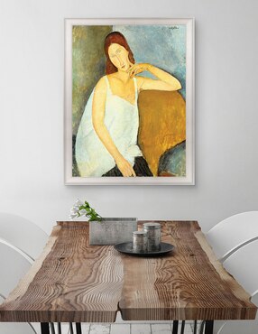 Cuadro decorativo Jeanne Hébuterne (1898-1920) arte mural de Amedeo Modigliani técnica mixta Cuadros Jr