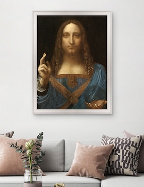 Cuadro decorativo Salvador del mundo de Leonardo Da Vinci técnica mixta Cuadros Jr