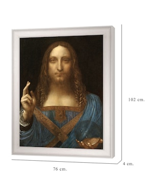 Cuadro decorativo Salvador del mundo de Leonardo Da Vinci técnica mixta Cuadros Jr