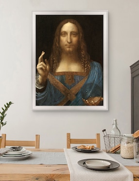 Cuadro decorativo Salvador del mundo de Leonardo Da Vinci técnica mixta Cuadros Jr