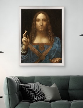 Cuadro decorativo Salvador del mundo de Leonardo Da Vinci técnica mixta Cuadros Jr