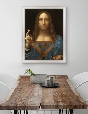 Cuadro decorativo Salvador del mundo de Leonardo Da Vinci técnica mixta Cuadros Jr