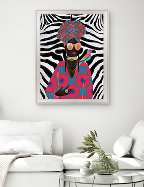 Cuadro decorativo Reina moderna con turbante 2 de Nikki Chu técnica mixta Cuadros Jr