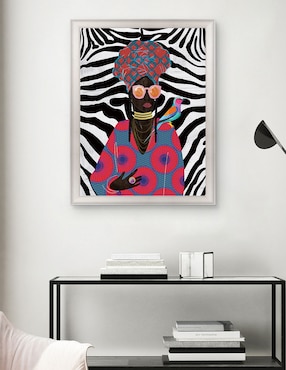 Cuadro decorativo Reina moderna con turbante 2 de Nikki Chu técnica mixta Cuadros Jr