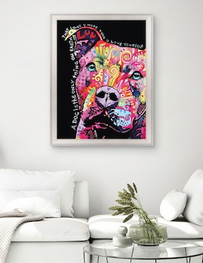 Cuadro decorativo Pitbull pensativo de Dean Russo técnica mixta Cuadros Jr