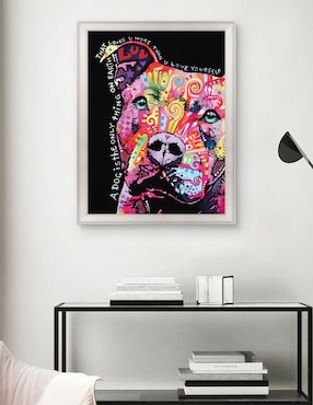 Cuadro decorativo Pitbull pensativo de Dean Russo técnica mixta Cuadros Jr