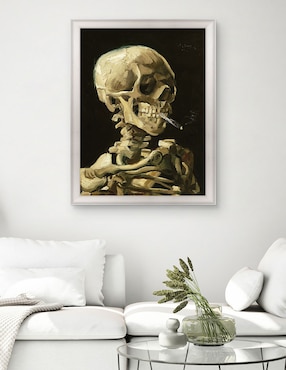 Cuadro decorativo Calavera con cigarrillo encendido de Vincent Van Gogh técnica mixta Cuadros Jr