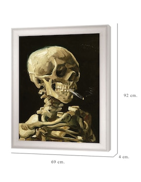 Cuadro decorativo Calavera con cigarrillo encendido de Vincent Van Gogh técnica mixta Cuadros Jr