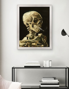 Cuadro decorativo Calavera con cigarrillo encendido de Vincent Van Gogh técnica mixta Cuadros Jr