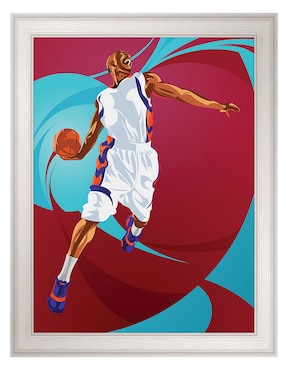 Cuadro decorativo Clavada de baloncesto de Nikita Abakumov técnica mixta Cuadros Jr