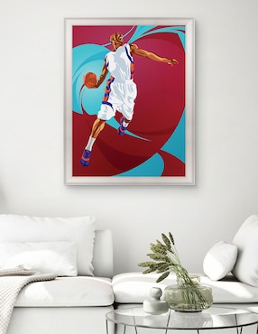 Cuadro decorativo Clavada de baloncesto de Nikita Abakumov técnica mixta Cuadros Jr