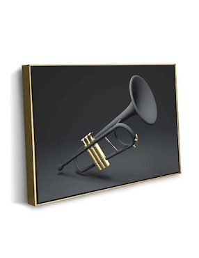 Cuadro decorativo Canvas Art Mx Elegante Trompeta 3d con Barniz a Registro
