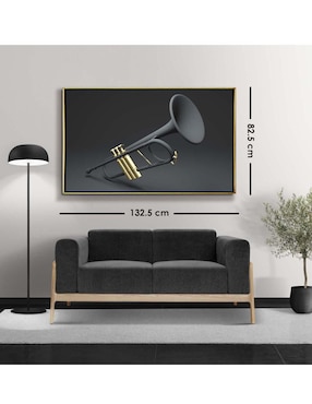 Cuadro decorativo Canvas Art Mx Elegante Trompeta 3d con Barniz a Registro