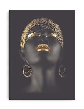 Cuadro decorativo Canvas Art MX Mujer con Joyería con Barniz a registro