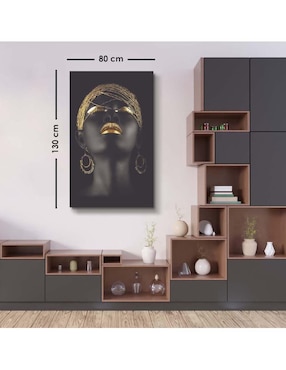 Cuadro decorativo Canvas Art MX Mujer con Joyería con Barniz a registro