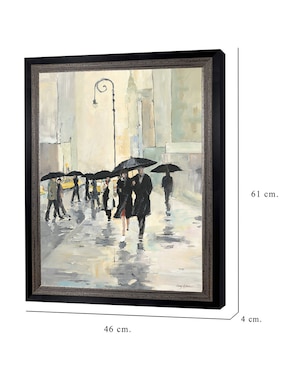 Cuadro decorativo Ciudad bajo la lluvia de Avery Tillmon técnica mixta Cuadros Jr