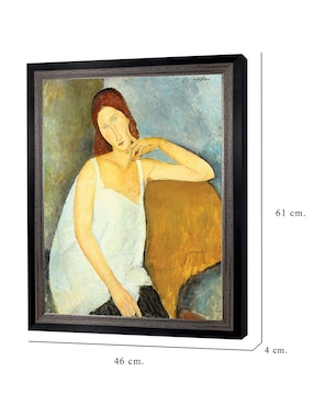 Cuadro decorativo Jeanne Hébuterne (1898-1920) arte mural de Amedeo Modigliani técnica mixta Cuadros Jr