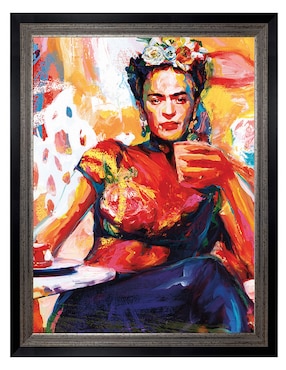 Cuadro decorativo Frida en pausa de café de Willowbrook Fine Art técnica mixta Cuadros Jr