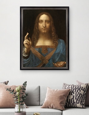Cuadro decorativo Salvador del mundo de Leonardo Da Vinci técnica mixta Cuadros Jr