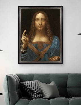 Cuadro decorativo Salvador del mundo de Leonardo Da Vinci técnica mixta Cuadros Jr
