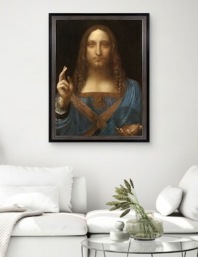 Cuadro decorativo Salvador del mundo de Leonardo Da Vinci técnica mixta Cuadros Jr