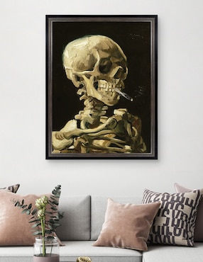 Cuadro decorativo Calavera con cigarrillo encendido de Vincent Van Gogh técnica mixta Cuadros Jr