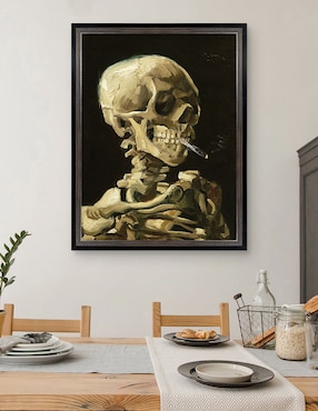 Cuadro decorativo Calavera con cigarrillo encendido de Vincent Van Gogh técnica mixta Cuadros Jr
