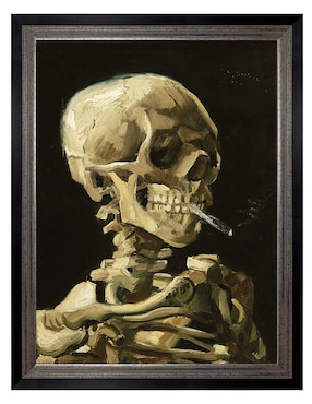 Cuadro decorativo Calavera con cigarrillo encendido de Vincent Van Gogh técnica mixta Cuadros Jr