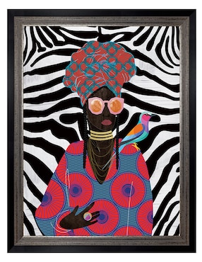 Cuadro decorativo Reina moderna con turbante 2 de Nikki Chu técnica mixta Cuadros Jr
