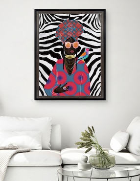Cuadro decorativo Reina moderna con turbante 2 de Nikki Chu técnica mixta Cuadros Jr