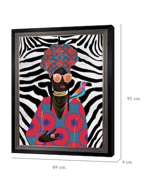 Cuadro decorativo Reina moderna con turbante 2 de Nikki Chu técnica mixta Cuadros Jr