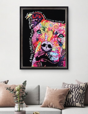 Cuadro decorativo Pitbull pensativo de Dean Russo técnica mixta Cuadros Jr