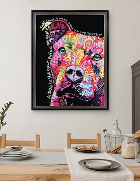 Cuadro decorativo Pitbull pensativo de Dean Russo técnica mixta Cuadros Jr